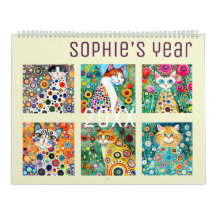 Gatos coloridos bonitos do estilo Klimt no ano nov