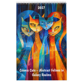 Calendário Gatos Cósmicos – Felinos Abstratos nos Reinos da G