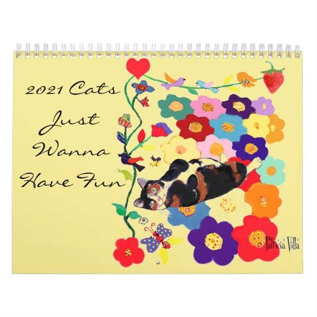 Calendário Gatos De 2021 Só Querem Divertir-Se Com O Art 2021 (Capa)