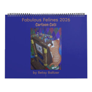 Calendário Gatos de Cartoon Fabulous Felines 2026