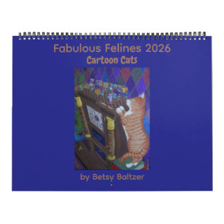 Calendário Gatos de Cartoon Fabulous Felines 2026