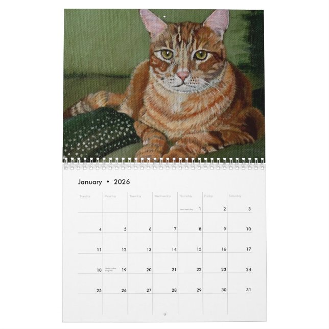 Calendário Gatos e gatinhos (Jan 2026)