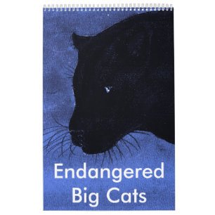 Calendário Gatos grandes pstos em perigo