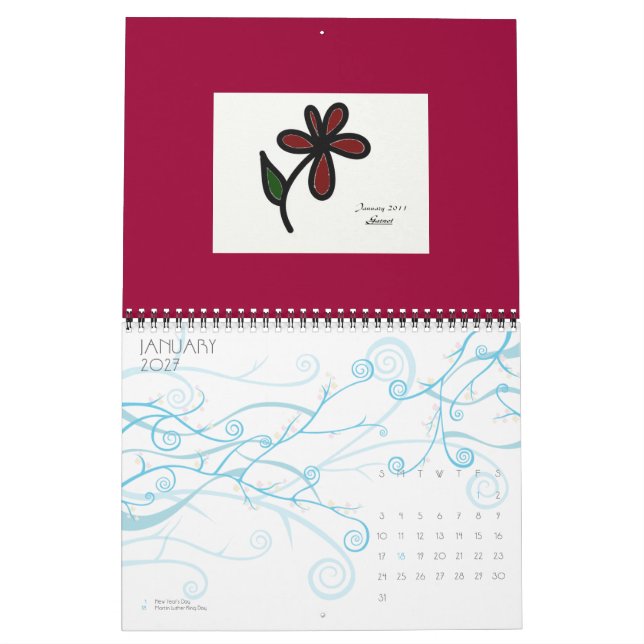 Calendário Gemas da flor (Jan 2027)