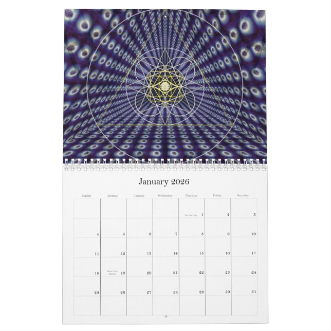 Calendário Geometria do sistema solar por Martineau (Jan 2026)