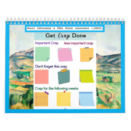 Calendário Get Crap Feito pintura famosa Nota adesiva Colorid