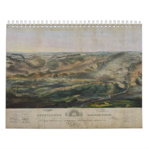 Calendário Gettysburg Battlefield por John Bachelder 1863
