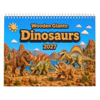Calendário Gigantes de Madeira: Dinossauros 2027 | Dinossauro