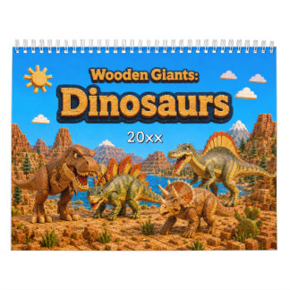 Calendário Gigantes de Madeira: Dinossauros | Parede Colorida
