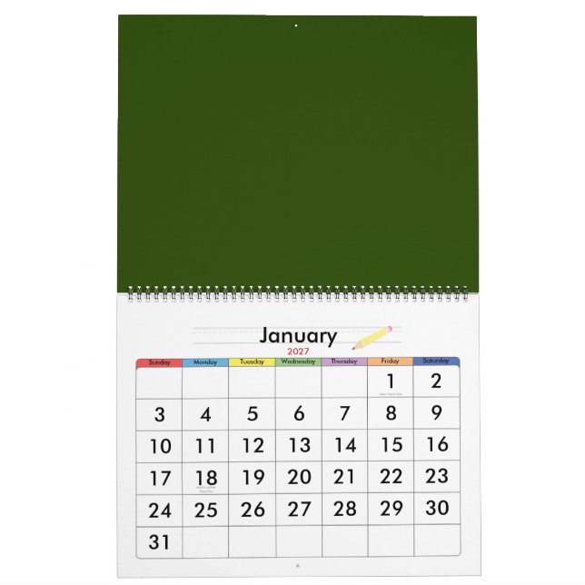 Calendário Girassol (Jan 2027)