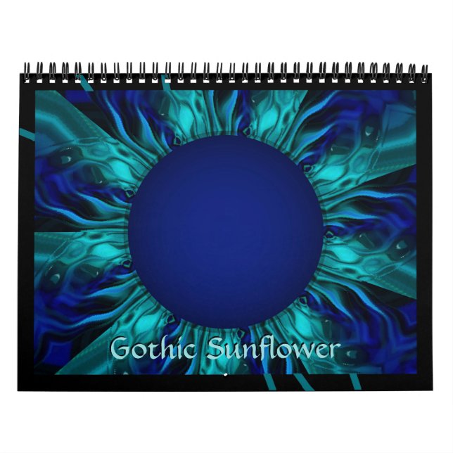 Calendário Girassol gótico Trippy Arte Floral (Capa)