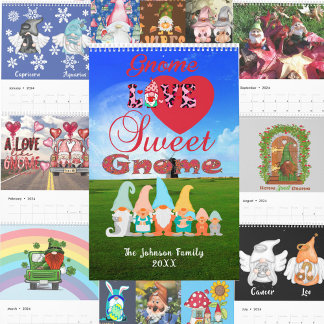 Calendário Gnome da família Gnomo Sweet Gnomo Feriados da tem