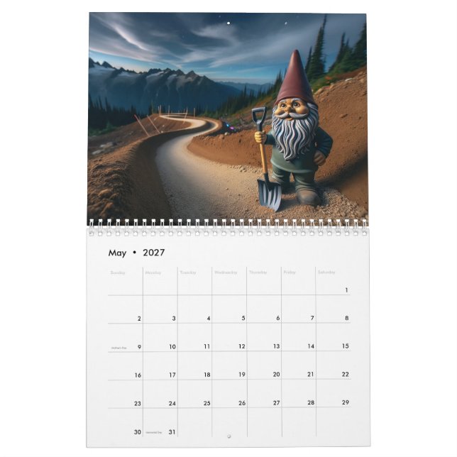 Calendário Gnome de Trilha de Montanha (Maio 2027)