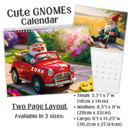 Calendário Gnomo fofo personalizado colorido brilhante engraç