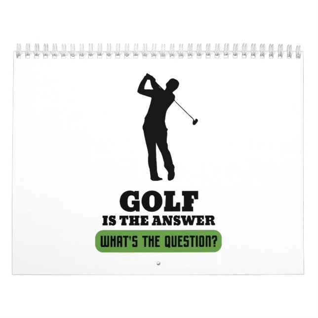 Calendário Golf Golfer Golfe Golf Golf Golf (Capa)
