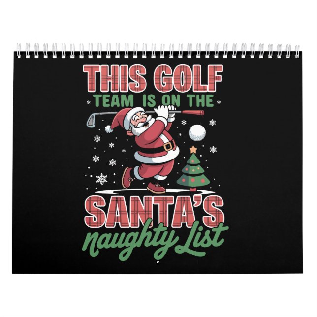 Calendário Golf Team Is On Santa's Naughty List Xmas Santa  (Capa)