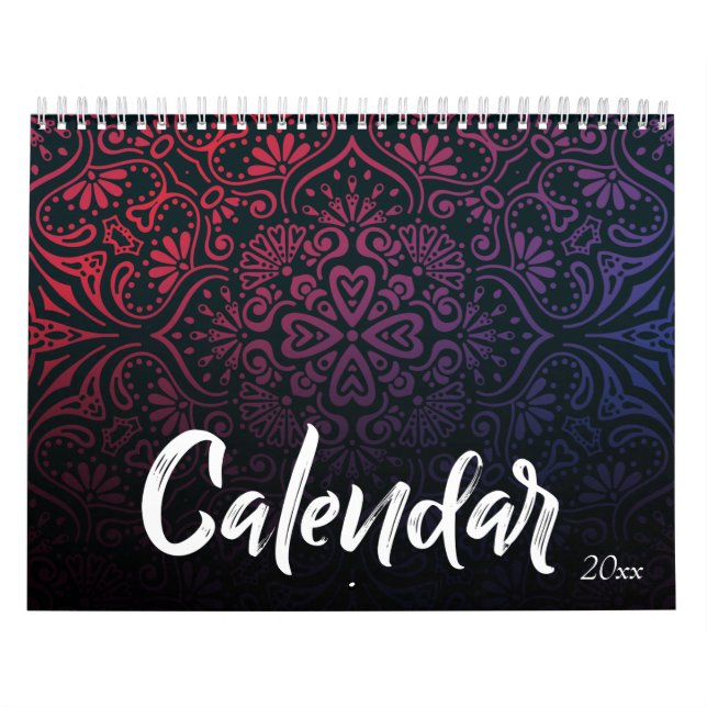 Calendário Gradiente roxo Natal colorido ano novo (Capa)