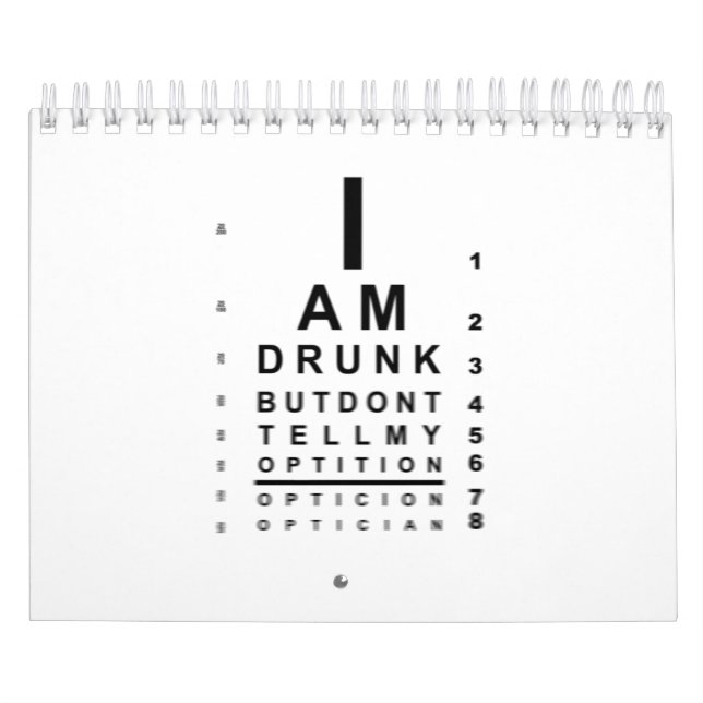 Calendário Gráfico de olhos de bebado indefinido (Capa)