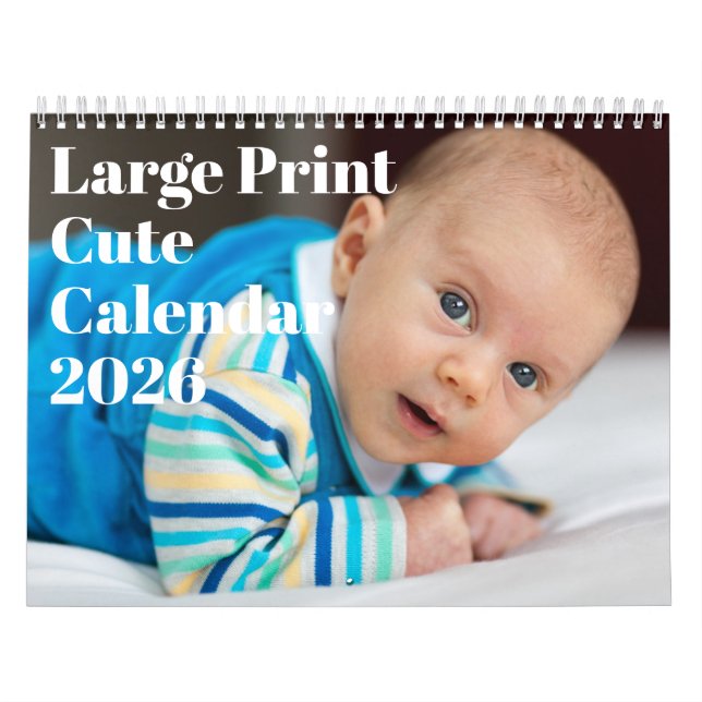 Calendário Grande Impressão Cute 2026 (Capa)