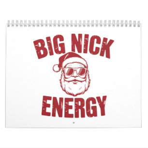 Calendário Grande Nick Energy Engraçado Papais noeis rudes Pi