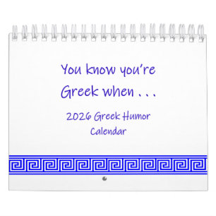 Calendário Grego Humor 2026