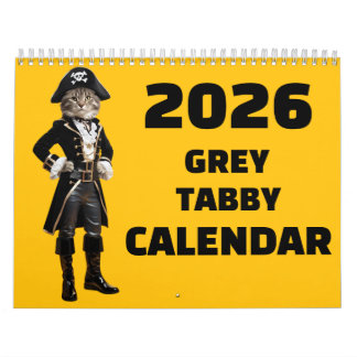 Calendário Grey Tabby Calendar