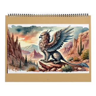 Calendário Griffins, Dragons, & Desolate landscapes