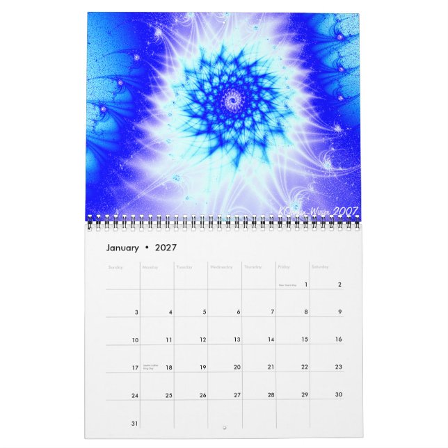 Calendário Grinalda de cobre, Fractals, 2007 (Jan 2027)