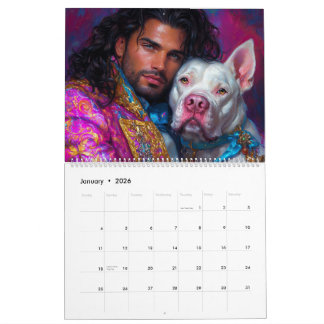 Calendário Guerreiros e Heróis do Cachorro Pitbull