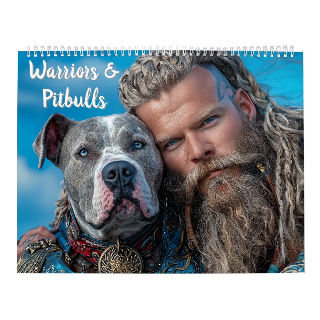 Calendário Guerreiros & Heróis de Cachorro Pitbull (Capa)