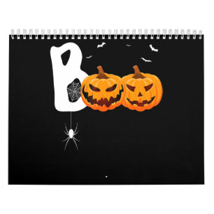 Calendário Halloween Boo Assusta Pumpkins Spider Trick ou Tre