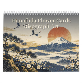 Calendário Hanafuda Flower Cards Risograph Art