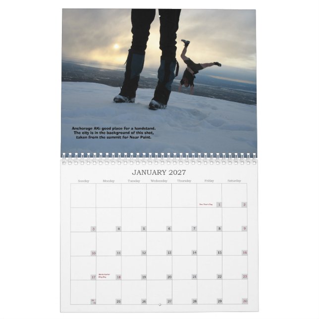 Calendário HANDSTANDS em ALASKA 2012 (Jan 2027)