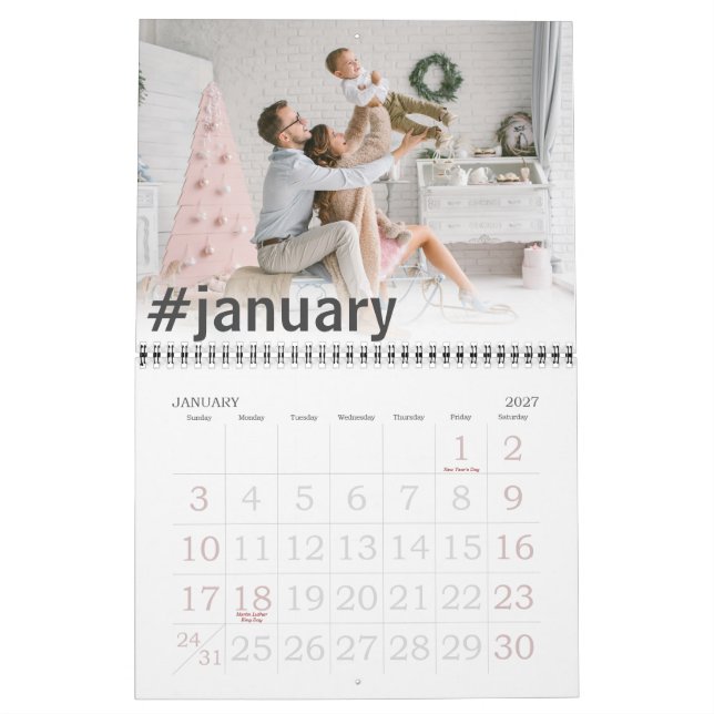 Calendário Hashtag Moderna | 2023 Foto (Jan 2027)