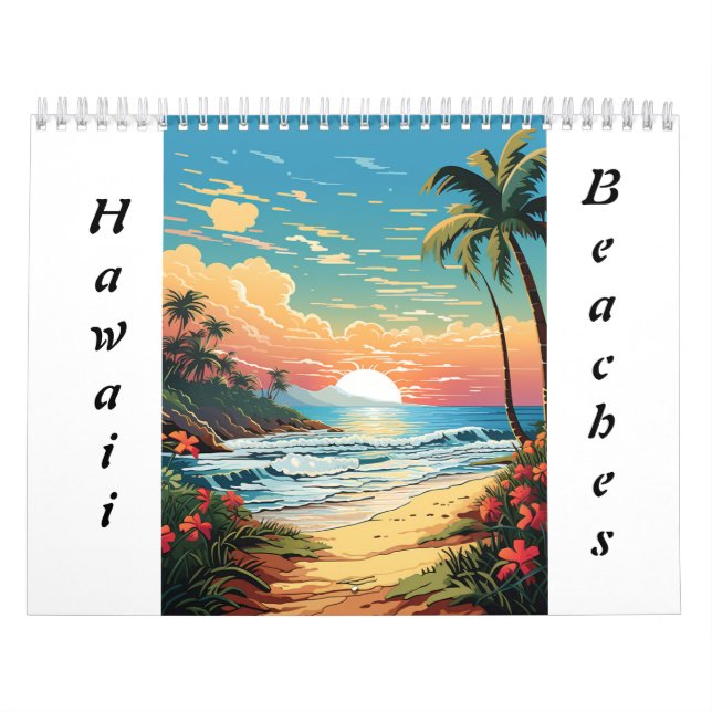 Calendário Hawaii Beaches Colori-o você mesmo (Capa)