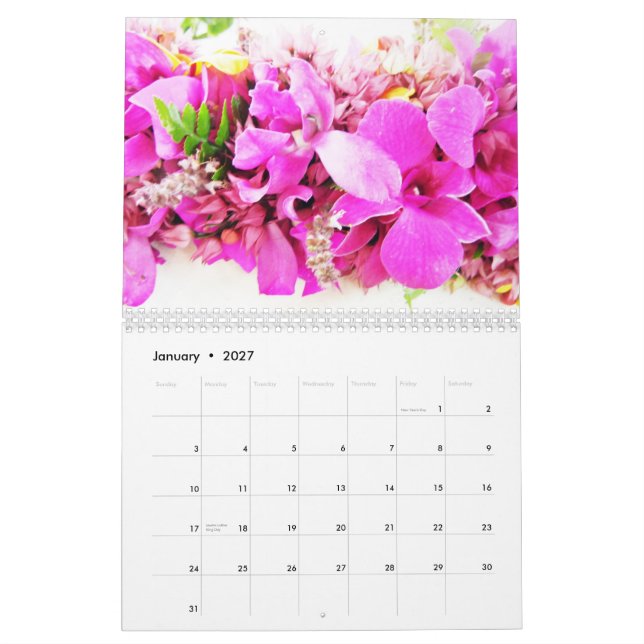 Calendário Hawaiian Themed Lei Calendar 2014 (Jan 2027)