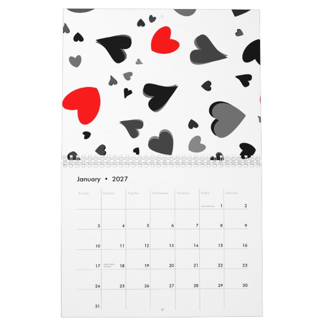 Calendário  Hearts  (Jan 2027)