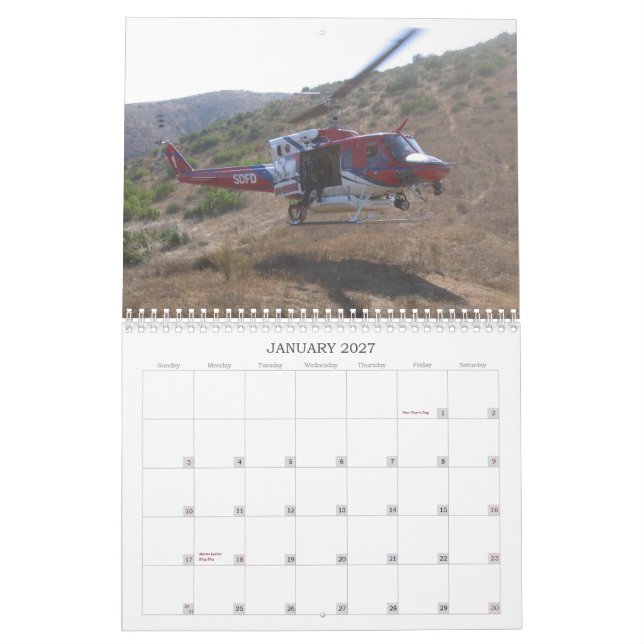 Calendário Helicóptero de SDFD (Jan 2027)