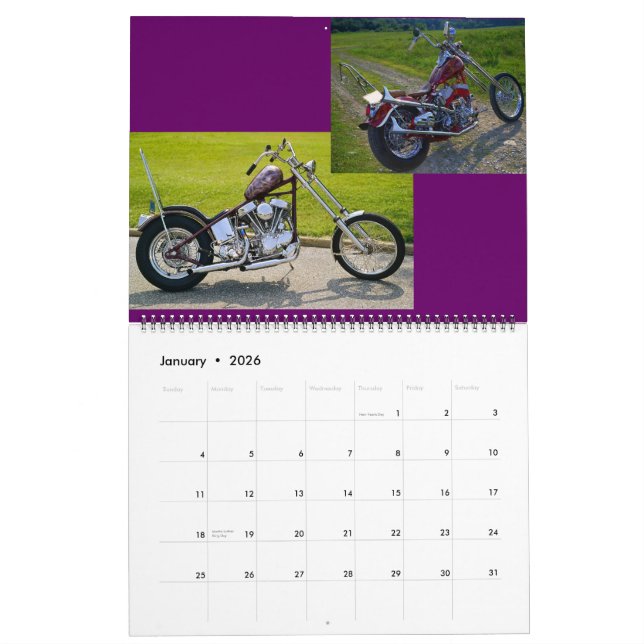 Calendário helicópteros de motocicleta clássicos II 2015. (Jan 2026)