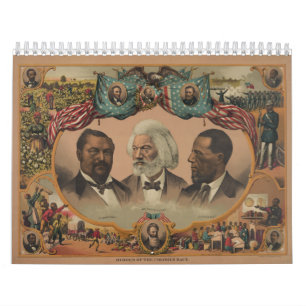 Calendário Heróis da raça colorida Frederick 1881 Douglass