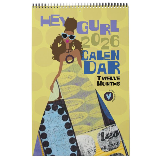 Calendário Hey Gurl 2026 de 12 Meses (Capa)