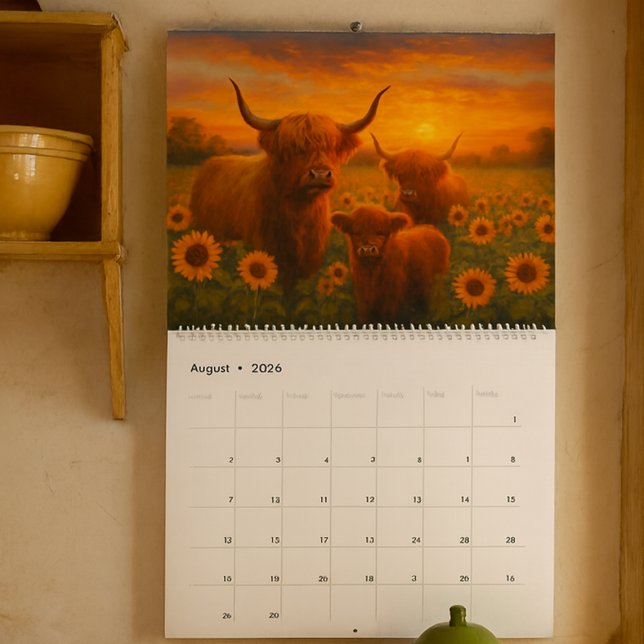 Calendário Highland Cow Calendar (Criador carregado)