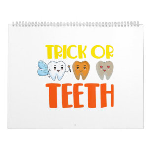 Calendário Higienista Dentista Dentista De Truque Ou Dentes D