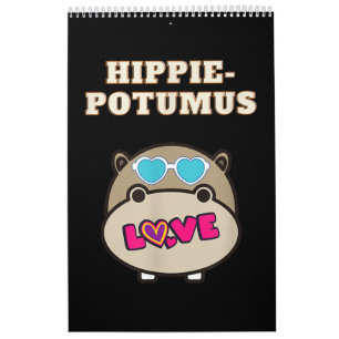 Calendário Hippie Potumus Baby Hippopotamus Lover