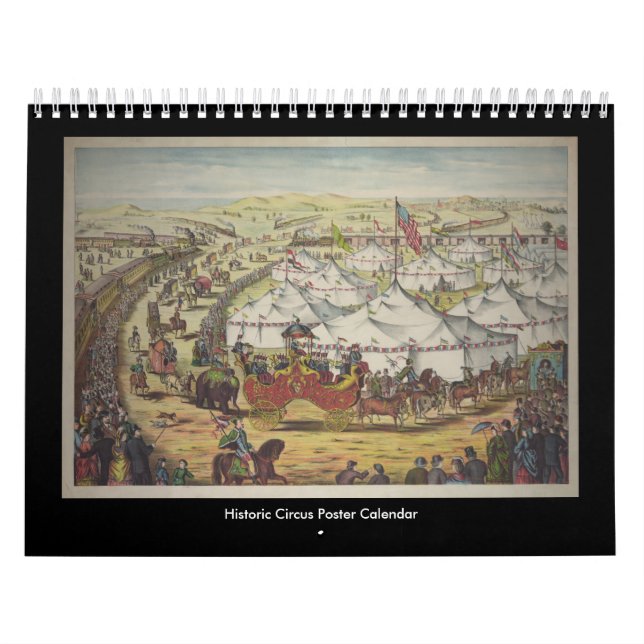 Calendário histórico do poster do circo (Capa)