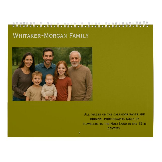 Calendário Holy Land Bible Scenes Christian Family Calendar (Verso)