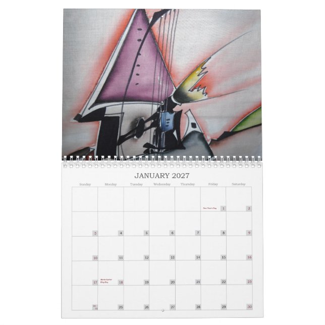 Calendário home africano 1 da decoração (Jan 2027)