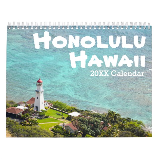Calendário Honolulu, Oahu, Hawaii, Fotografia à beira (Capa)