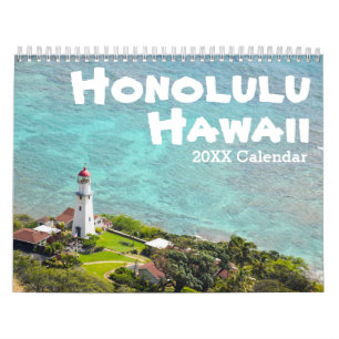 Calendário Honolulu, Oahu, Hawaii, Fotografia à beira