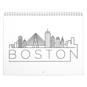 Calendário Horizonte Urbano de Boston, Boston Ma EUA